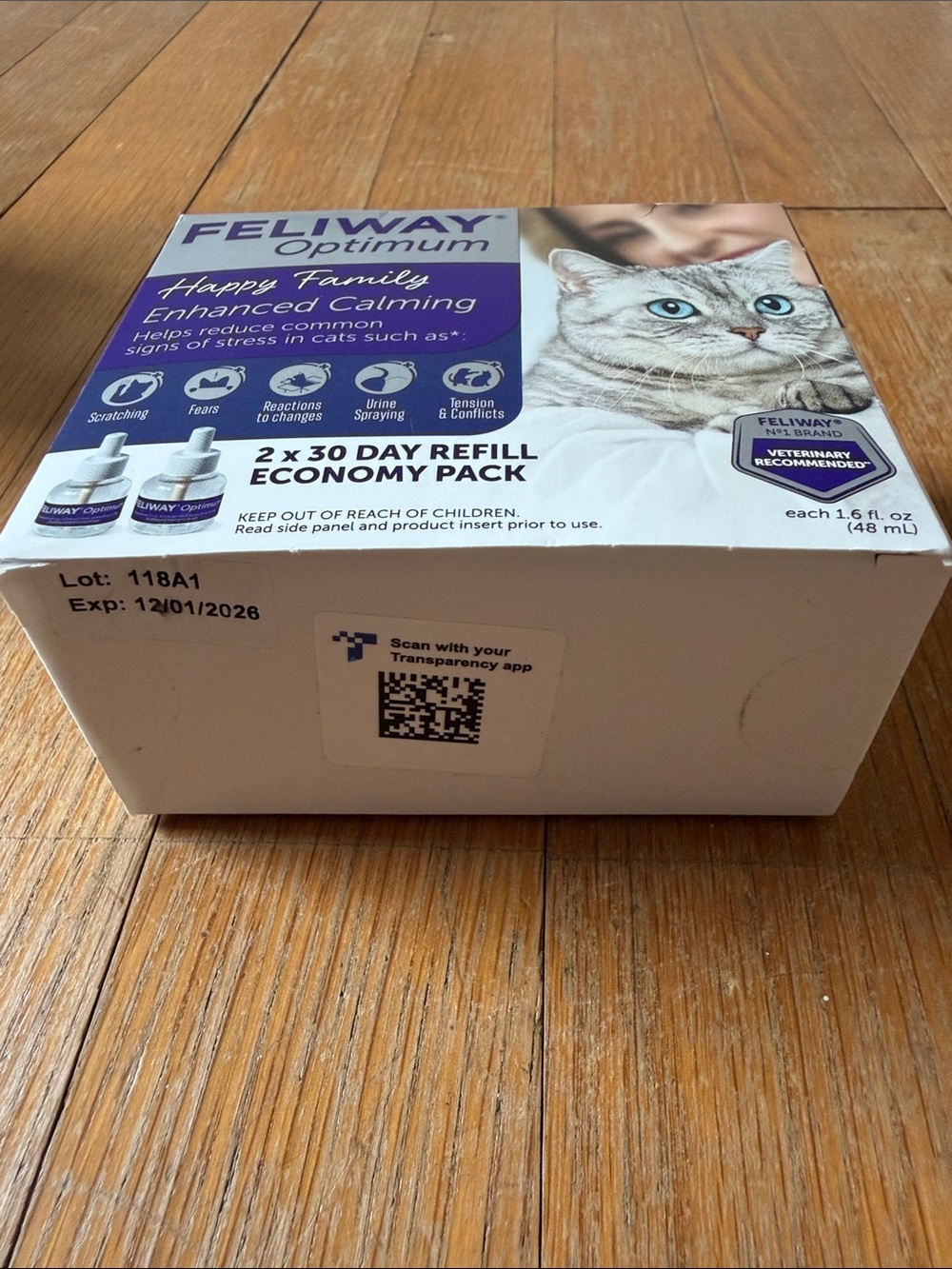 2-Feliway Optimum Enhanced Calming Refill Pack - Purple & White - Picture 2 of 6